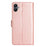 For Samsung Galaxy A25e Leather Wallet Case Butterfly Flower Imprinted Phone Cover with Strap - Rose Gold - 7