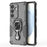 For Samsung Galaxy S25 Case Rotatable Ring Kickstand PC + TPU Shockproof Phone Cover - Black - 2