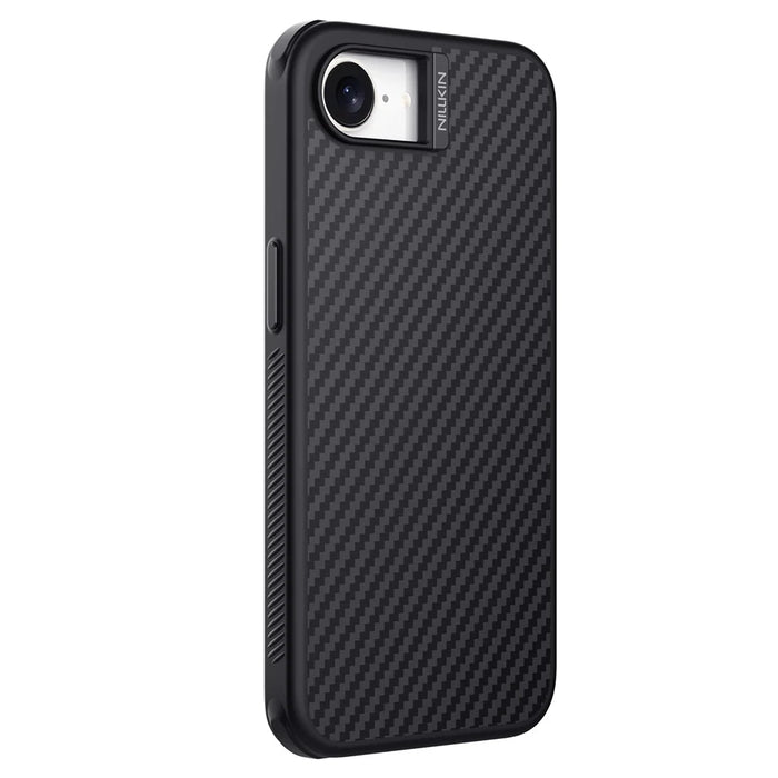 NILLKIN For iPhone 17e / 16e Magnetic Case Carbon Fiber Texture TPU + PC Shockproof Phone Cover - Black - 3