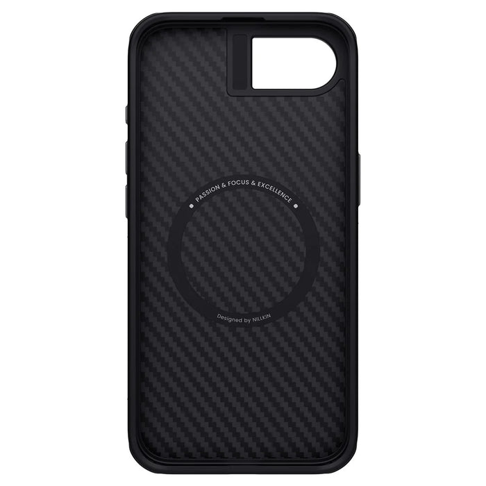 NILLKIN For iPhone 17e / 16e Magnetic Case Carbon Fiber Texture TPU + PC Shockproof Phone Cover - Black - 4