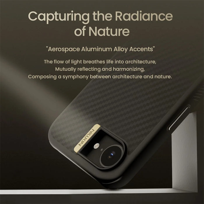 NILLKIN For iPhone 17e / 16e Magnetic Case Carbon Fiber Texture TPU + PC Shockproof Phone Cover - Black - 7