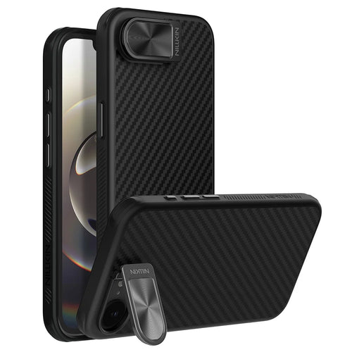 NILLKIN For iPhone 17e / 16e Case Compatible with MagSafe TPU + Aramid Fiber Lens Cover Kickstand Phone Cover - 1