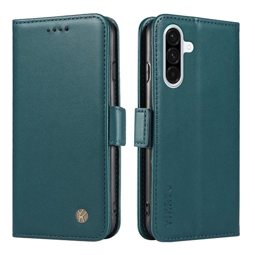 YIKATU For Samsung Galaxy A36 5G Wallet Phone Case  YK-003 Leather Stand Cover - Green - 1