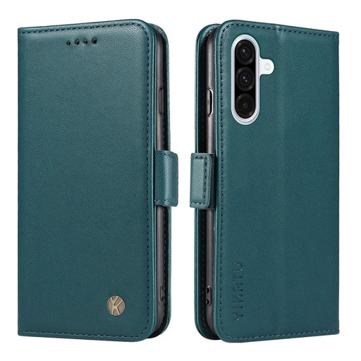 YIKATU For Samsung Galaxy A36 5G Wallet Phone Case  YK-003 Leather Stand Cover - Green - 1