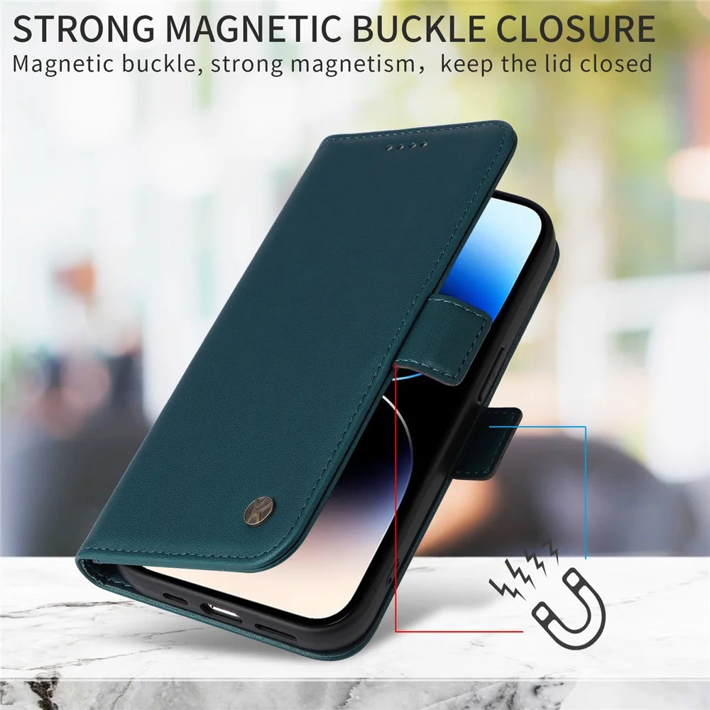 YIKATU For Samsung Galaxy A36 5G Wallet Phone Case  YK-003 Leather Stand Cover - Green - 3