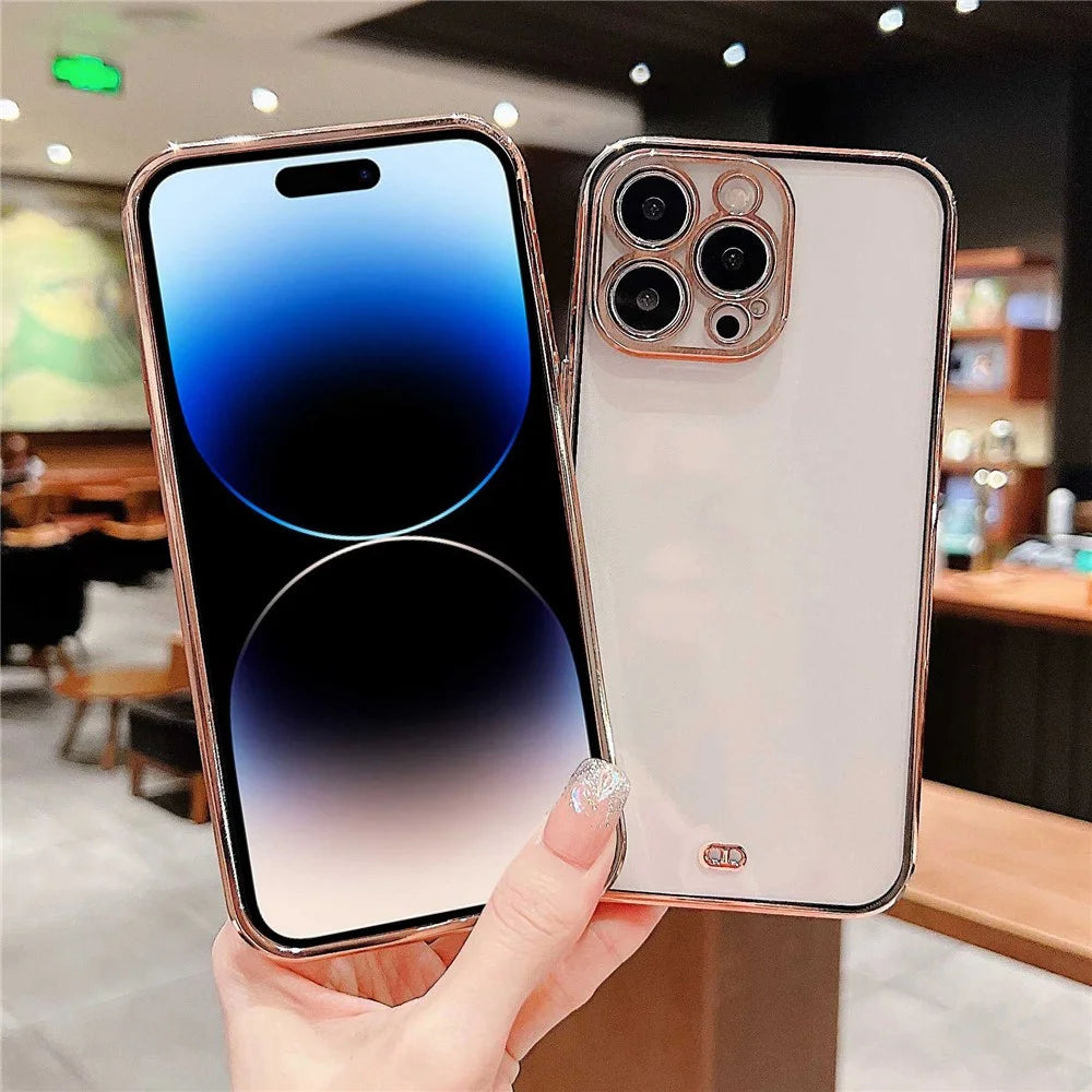 TPU Mobile Phone Case for iPhone 14 Pro Max, Anti-scratch Dustproof Electroplating Cell Phone Cover - Black - 6
