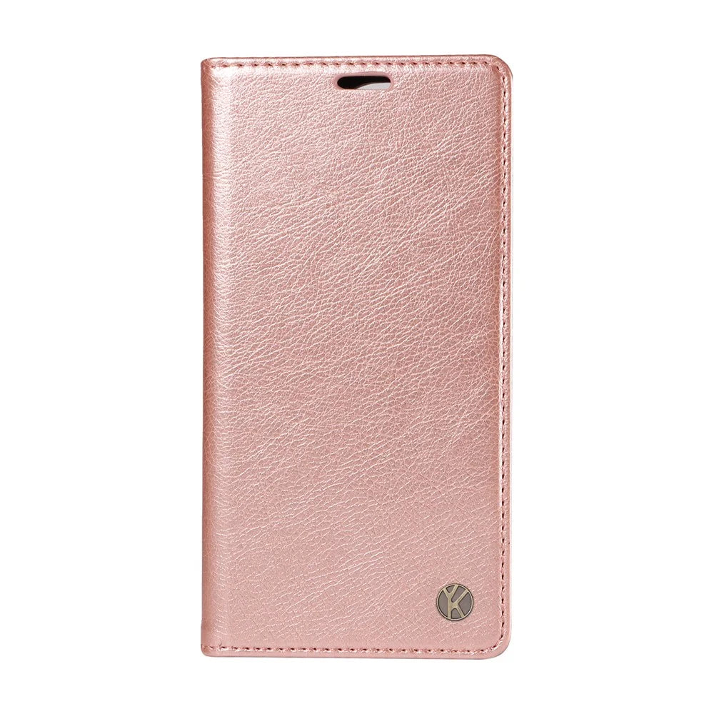 YIKATU For Samsung Galaxy A56 5G / M56 5G Wallet Case  YK-006 Magnetic Closure Leather Phone Cover Litchi Texture - Rose Gold - 6