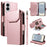 For Samsung Galaxy S25 Edge Case with Multi-Card Holder and Strap PU Leather Phone Cover Stand - Rose Gold - 1