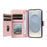 For Samsung Galaxy S25 Edge Case with Multi-Card Holder and Strap PU Leather Phone Cover Stand - Rose Gold - 2
