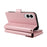 For Samsung Galaxy S25 Edge Case with Multi-Card Holder and Strap PU Leather Phone Cover Stand - Rose Gold - 4