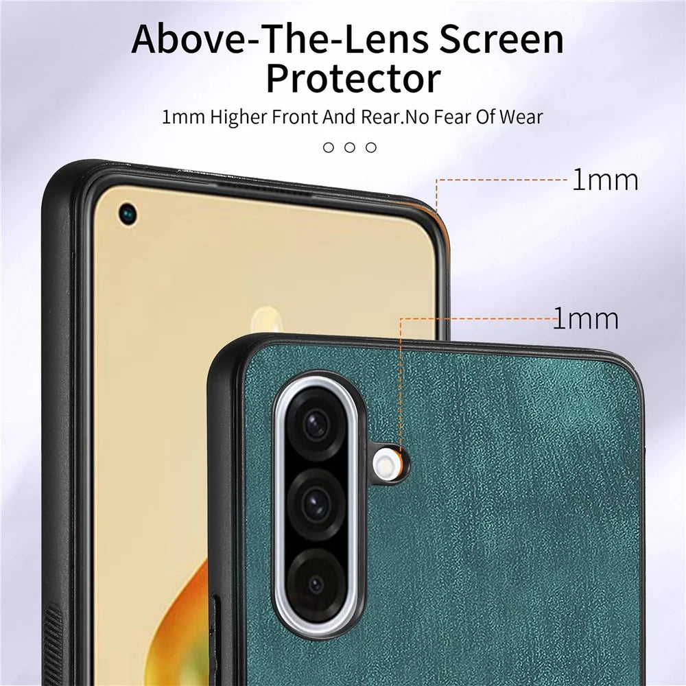For Samsung Galaxy A36 5G Phone Case Leather Back Cover with Card Slots Kickstand - Green - 3