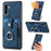 For Samsung Galaxy A56 5G Phone Case Leather Back Cover with Card Slots Kickstand - Blue - 1
