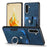 For Samsung Galaxy A56 5G Phone Case Leather Back Cover with Card Slots Kickstand - Blue - 6