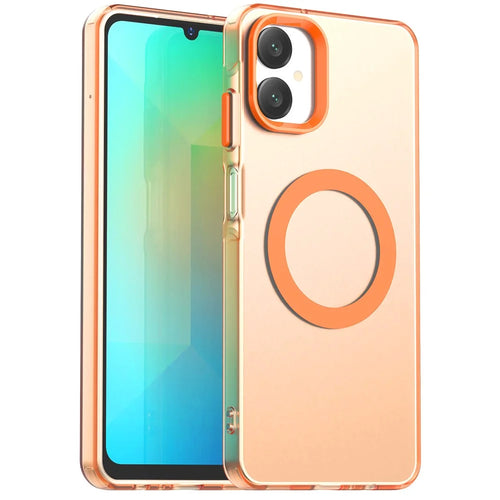For Samsung Galaxy A06 5G Magnetic Case Anti Drop Hybrid Phone Back Cover - Orange - 1