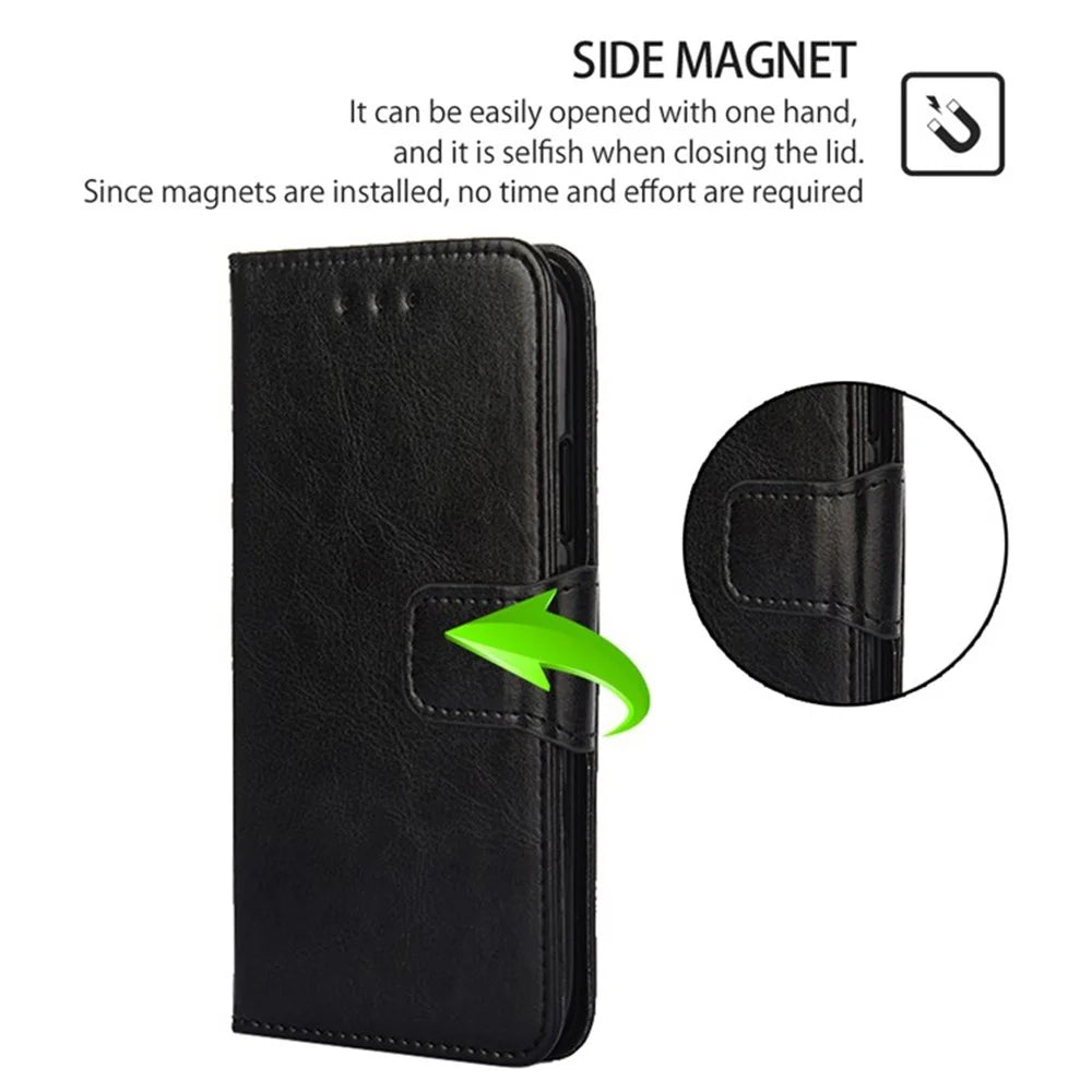 For iPhone 17e / 16e Case Wallet PU Leather + TPU Folding Stand Phone Cover - Black - 4