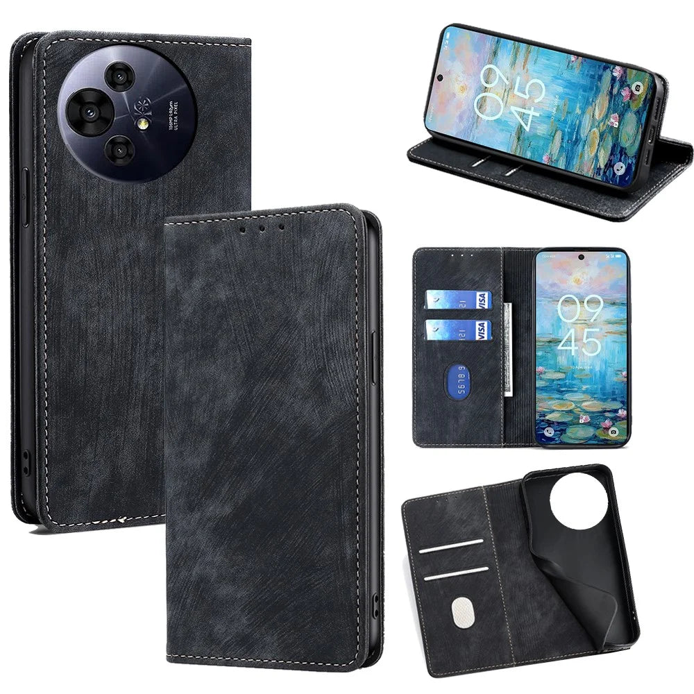 For TCL 50 Pro NxtPaper 5G  /  50 NxtPaper 5G Case RFID Blocking Wallet Leather Phone Cover - Black - 1