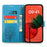 For TCL 503 Case PU Leather Wallet Phone Cover Tree Deer Imprinted - Blue - 2