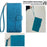 For TCL 503 Case PU Leather Wallet Phone Cover Tree Deer Imprinted - Blue - 4