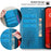 For TCL 503 Case PU Leather Wallet Phone Cover Tree Deer Imprinted - Blue - 5
