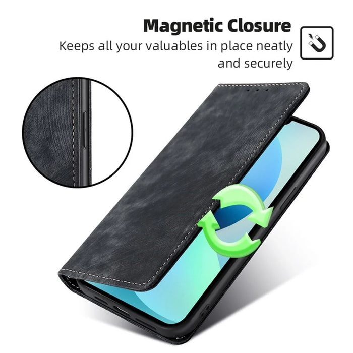 For TECNO Pova 6 Neo 5G  /  Spark 30 5G Case RFID Blocking Wallet Leather Phone Cover - Black - 4