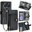 For TECNO Spark 30 4G Case Zipper Pocket PU Leather Wallet Flip Phone Cover - Black - 1