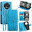 For TECNO Spark 30 4G Case PU Leather Wallet Phone Cover Tree Deer Imprinted - Blue - 1