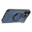 SUTENI G3 For iPhone 14 Pro Magnetic Case Rotating Ring Kickstand Jeans Texture PU TPU Phone Back Cover - Blue - 4