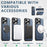 SUTENI G3 For iPhone 14 Pro Magnetic Case Rotating Ring Kickstand Jeans Texture PU TPU Phone Back Cover - Blue - 7