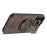 SUTENI G3 For iPhone 14 Pro Max Magnetic Case Rotating Ring Kickstand Jeans Texture PU TPU Phone Back Cover - Brown - 4