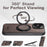 SUTENI G3 For iPhone 14 Pro Max Magnetic Case Rotating Ring Kickstand Jeans Texture PU TPU Phone Back Cover - Brown - 6