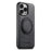 SUTENI G3 For iPhone 15 Pro Magnetic Case Rotating Ring Kickstand Jeans Texture PU TPU Phone Back Cover - Black - 2