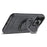 SUTENI G3 For iPhone 15 Pro Magnetic Case Rotating Ring Kickstand Jeans Texture PU TPU Phone Back Cover - Black - 4