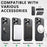 SUTENI G3 For iPhone 15 Pro Magnetic Case Rotating Ring Kickstand Jeans Texture PU TPU Phone Back Cover - Black - 7