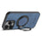 SUTENI G3 For iPhone 16 Pro Magnetic Case Rotating Ring Kickstand Jeans Texture PU TPU Phone Back Cover - Blue - 3