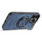 SUTENI G3 For iPhone 16 Pro Magnetic Case Rotating Ring Kickstand Jeans Texture PU TPU Phone Back Cover - Blue - 4