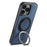 SUTENI G3 For iPhone 16 Pro Magnetic Case Rotating Ring Kickstand Jeans Texture PU TPU Phone Back Cover - Blue - 5