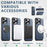 SUTENI G3 For iPhone 16 Pro Magnetic Case Rotating Ring Kickstand Jeans Texture PU TPU Phone Back Cover - Blue - 7