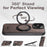 SUTENI G3 For iPhone 16 Pro Max Magnetic Case Rotating Ring Kickstand Jeans Texture PU TPU Phone Back Cover - Brown - 6