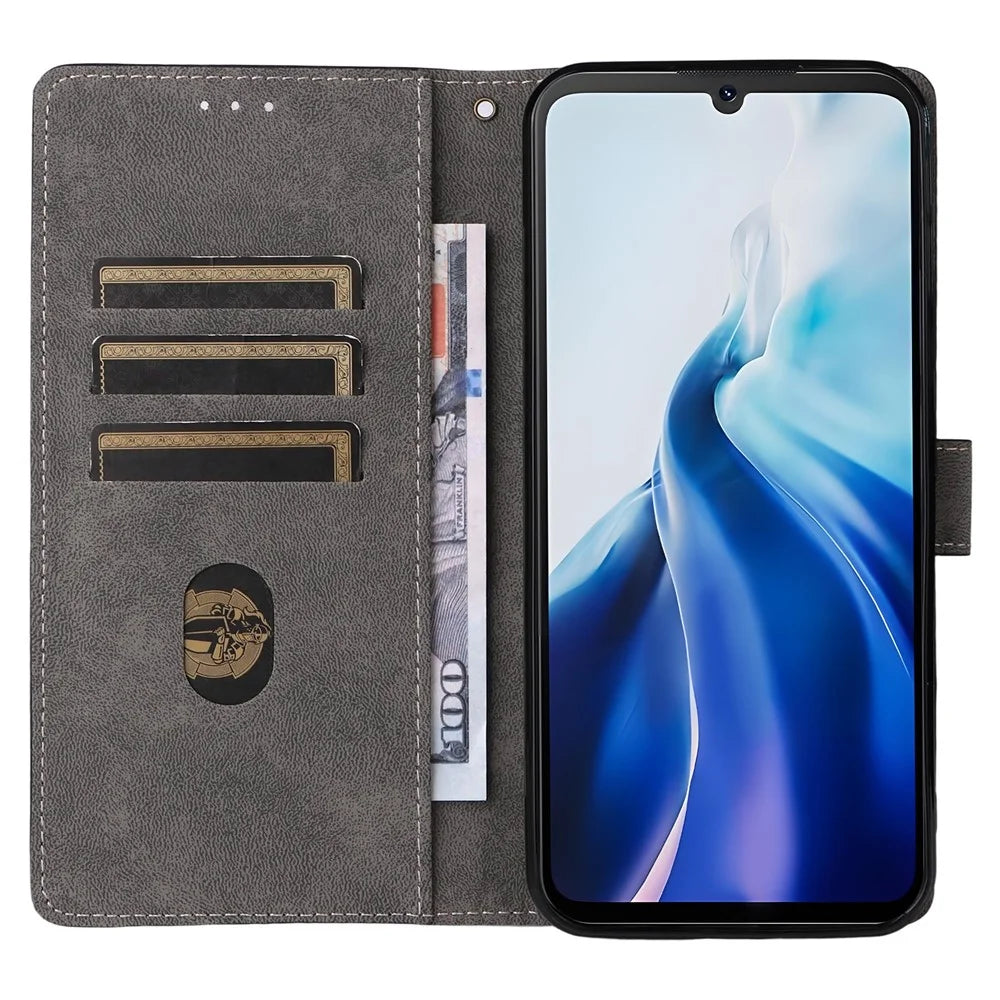 For Cubot A30 Case Wallet RFID Blocking PU Leather Cover Stand with Strap - Black - 2