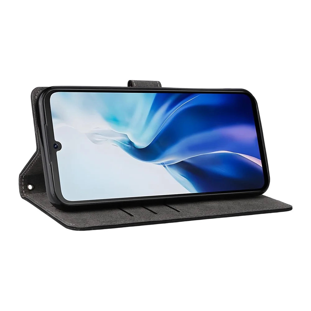 For Cubot A30 Case Wallet RFID Blocking PU Leather Cover Stand with Strap - Black - 4