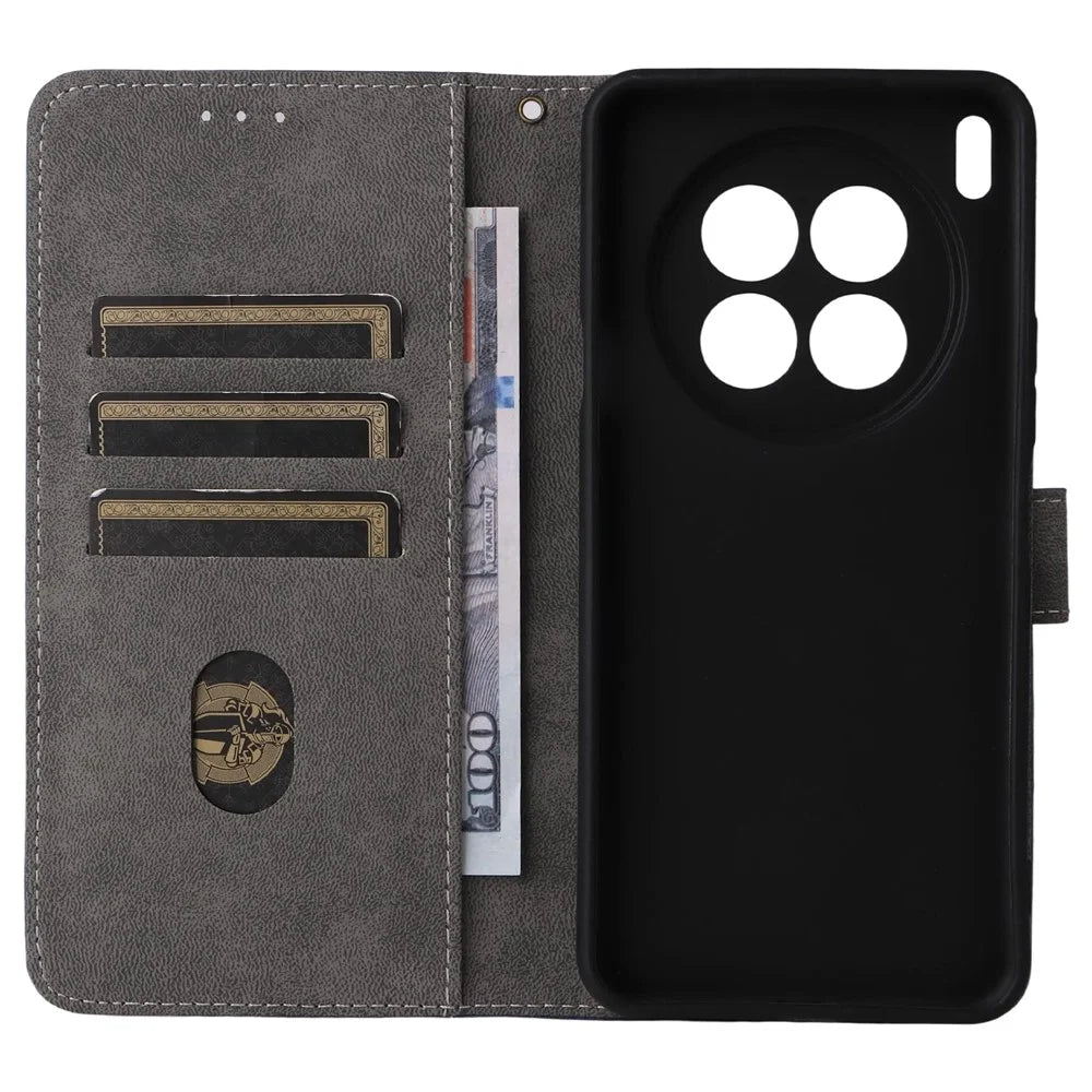 For TECNO Camon 40 Premier 5G Case Wallet RFID Blocking PU Leather Cover Stand with Strap - Black - 3