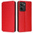 For Realme Neo7x 5G  /  P3 5G Case Wallet Rhombus Imprinted Leather Phone Cover - Red - 1