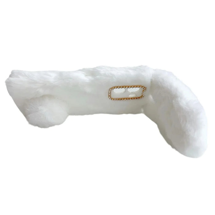 For HMD Fusion 5G Case Plush Cute Bunny Winter Fluffy TPU Phone Cover - White - 2