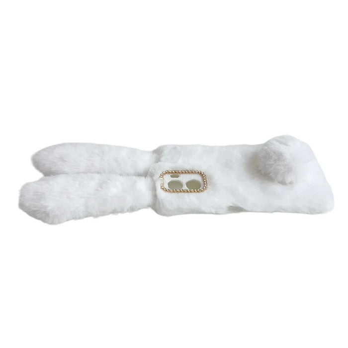 For HMD Fusion 5G Case Plush Cute Bunny Winter Fluffy TPU Phone Cover - White - 3