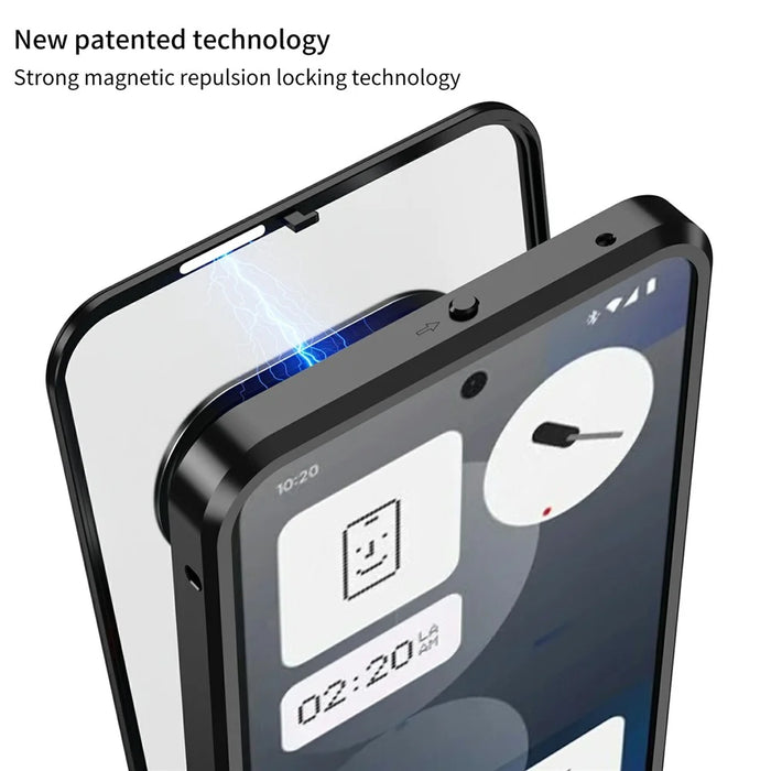 For Nothing Phone (3a) Pro Matte Case Aluminium Alloy + PC Phone Cover Pop-Up Snap Lock - Grey - 3