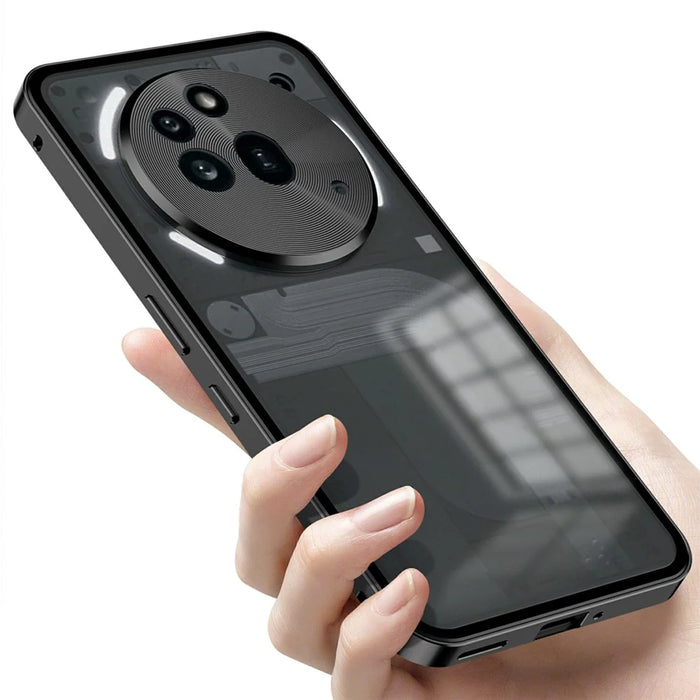 For Nothing Phone (3a) Pro Matte Case Aluminium Alloy + PC Phone Cover Pop-Up Snap Lock - Grey - 5