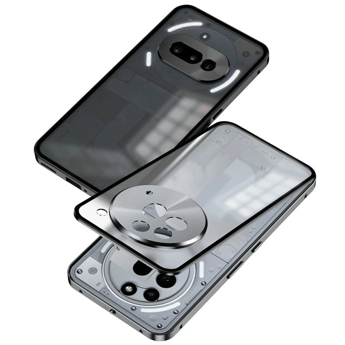 For Nothing Phone (3a) Pro Matte Case Aluminium Alloy + PC Phone Cover Pop-Up Snap Lock - Grey - 6