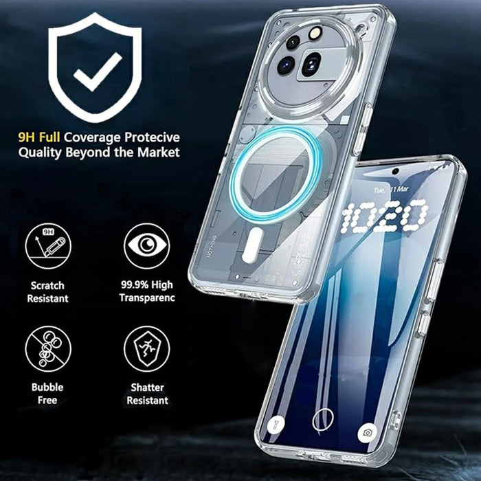 For Nothing Phone (3a) Pro Magnetic Case Transparent TPU Anti Drop Phone Cover - 3