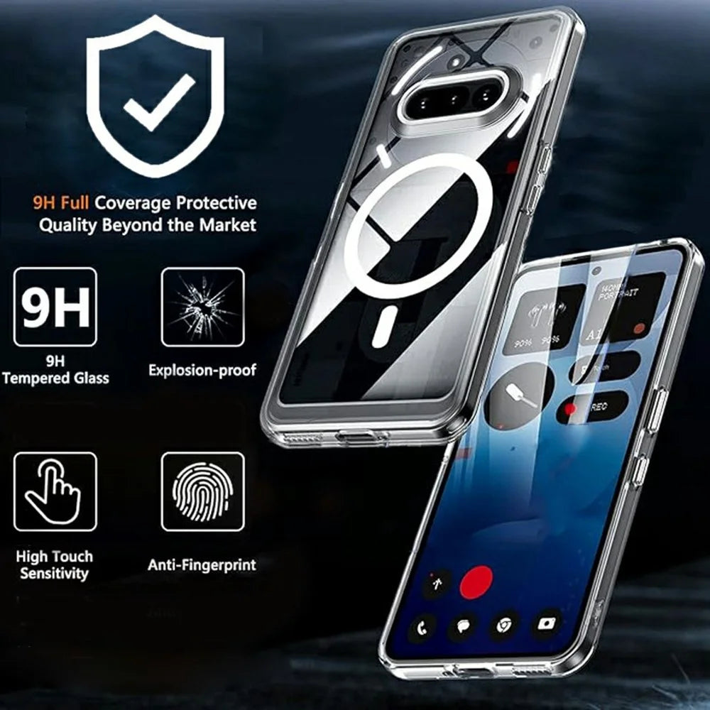 For Nothing Phone (3a) Magnetic Case Magnetic Case Transparent TPU Anti Drop Phone Cover - 3