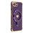For iPhone 17e / 16e Case Kickstand Electroplating Love Printing TPU Back Cover - Dark Purple - 1
